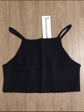 Castle Couture Black High-Neck Cropped Camisole
